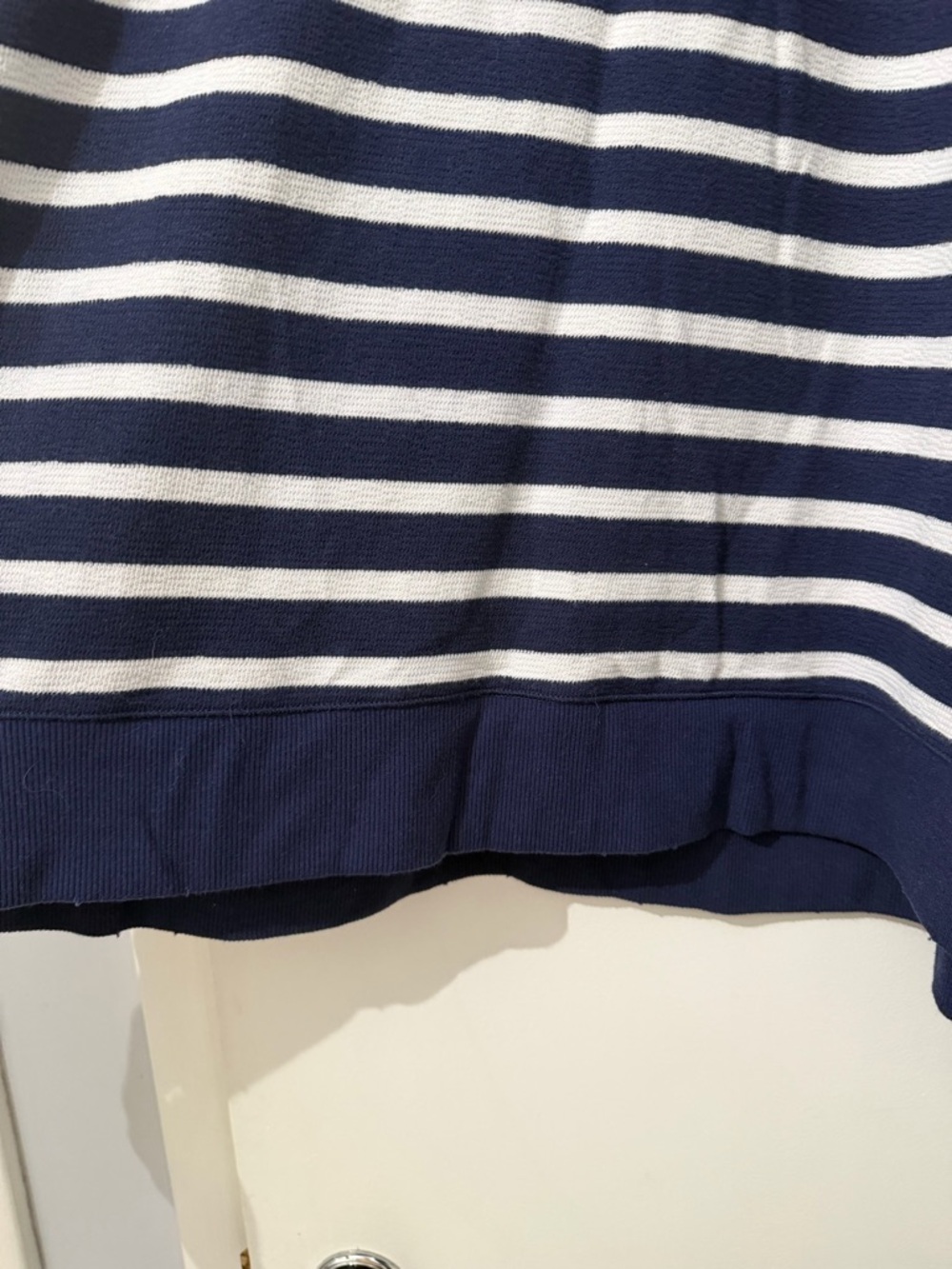 aerie Navy and White East West Crew Sweatshirt Striped Crewneck Pullover Size L - Picture 5 of 7